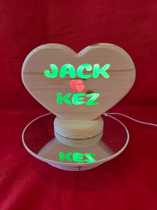 Beautiful  personalised handcrafted 'Heart Night Light'